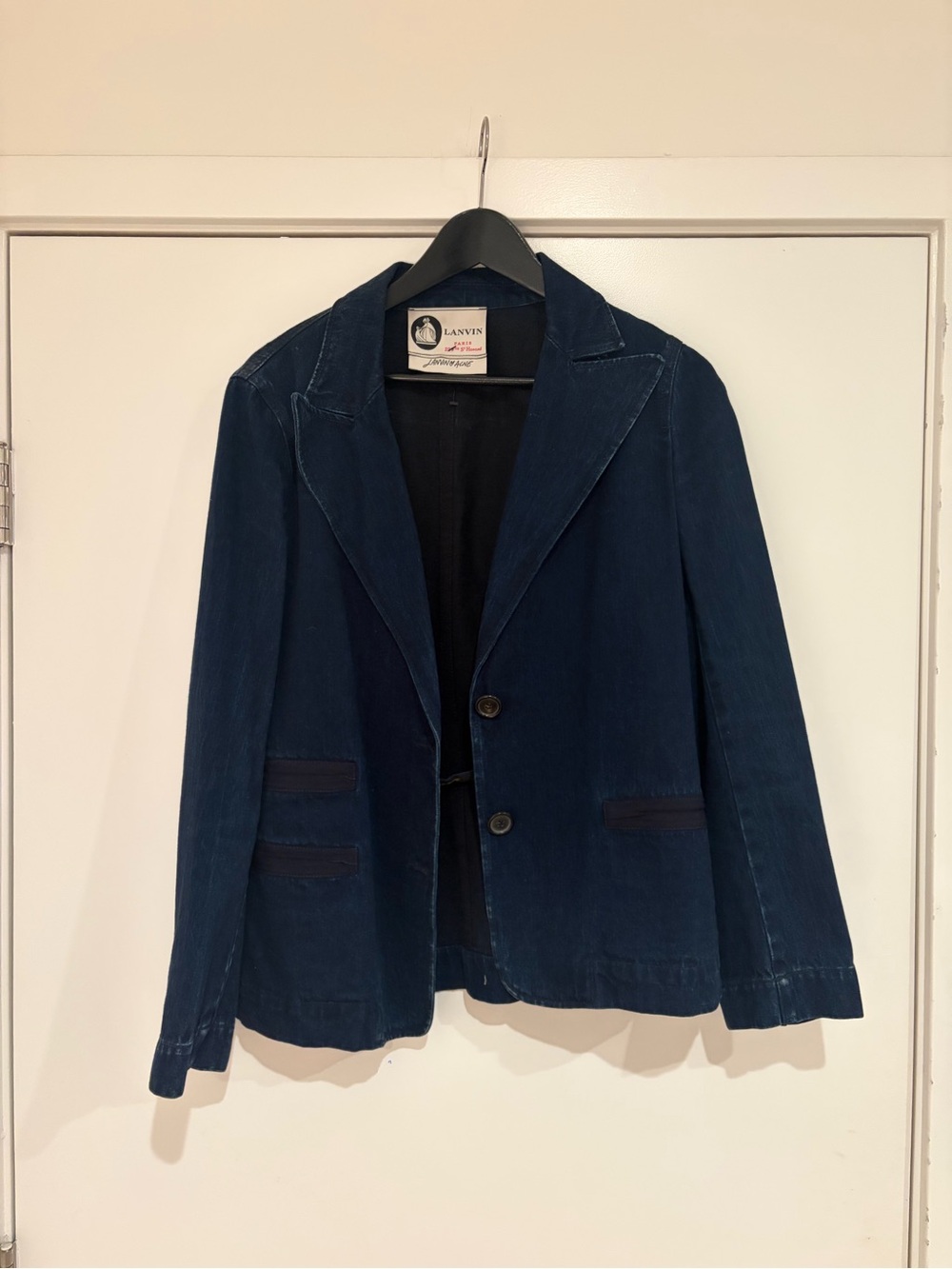 Lanvin Deep Blue Corduroy Two-Button Jacket